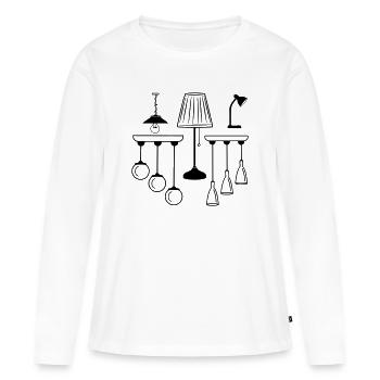 Sammlung von Lampen und Beleuchtung - Frauen Premium Bio Langarmshirt - Weiß - Vorne - Julia (174cm)