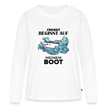 Boote Motorboot - Frauen Premium Bio Langarmshirt - Weiß - Vorne - Julia (174cm)