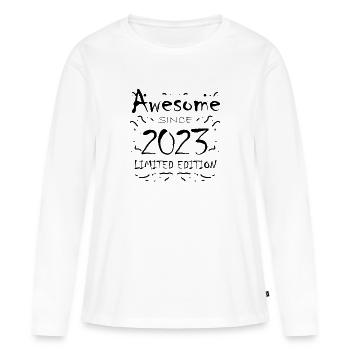 2023 - Millésime 2023 - Fantastique depuis 2023 - T-shirt manches longues Premium bio Femme - blanc - Devant - Julia (174cm)