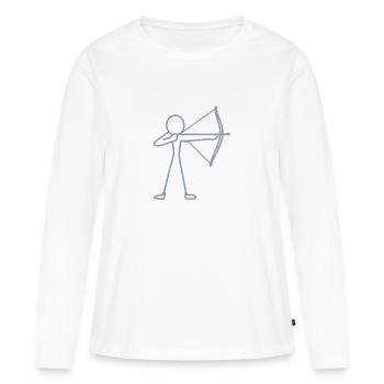 Archer à l’arc à l’arc à l’arc - T-shirt manches longues Premium bio Femme - blanc - Devant - Julia (174cm)
