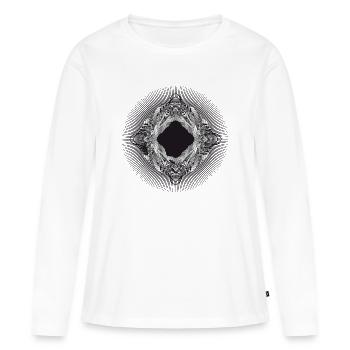 ornement orné entrelacé - T-shirt manches longues Premium bio Femme - blanc - Devant - Julia (174cm)