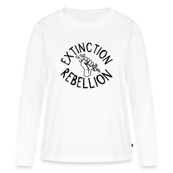 Extinction Rebellion Fist with Bud - Women's Premium Organic Long Sleeve Shirt - white - Front - Julia (174cm)