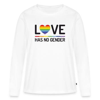 Pride Month - Liebe hat kein Geschlecht - Frauen Premium Bio Langarmshirt - Weiß - Vorne - Julia (174cm)