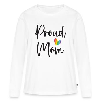Maman fière - T-shirt manches longues Premium bio Femme - blanc - Devant - Julia (174cm)