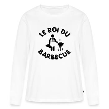 Le roi du barbecue - bbq - Grillage - Barbecue - T-shirt manches longues Premium bio Femme - blanc - Devant - Julia (174cm)
