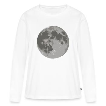 Lune - corps céleste - T-shirt manches longues Premium bio Femme - blanc - Devant - Julia (174cm)