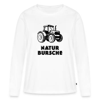 Landmaschinen Landleben Traktor Statement Landluft - Frauen Premium Bio Langarmshirt - Weiß - Vorne - Julia (174cm)