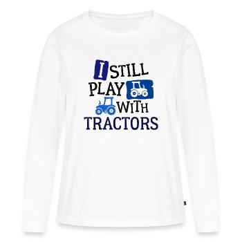 Véhicule Machines agricoles Tracteur Déclaration Tracteur - T-shirt manches longues Premium bio Femme - blanc - Devant - Julia (174cm)