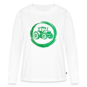 Traktor Fahrzeug Nutzfahrzeug Landleben Ackerbau - Frauen Premium Bio Langarmshirt - Weiß - Vorne - Julia (174cm)