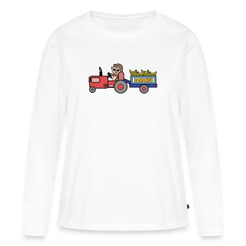 Landleben Traktor Nutzfahrzeug Kraftfahrzeug - Frauen Premium Bio Langarmshirt - Weiß - Vorne - Julia (174cm)