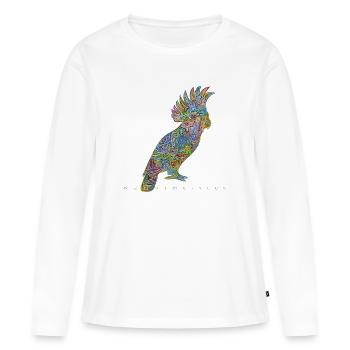 Oiseau de la forêt tropicale - T-shirt manches longues Premium bio Femme - blanc - Devant - Julia (174cm)