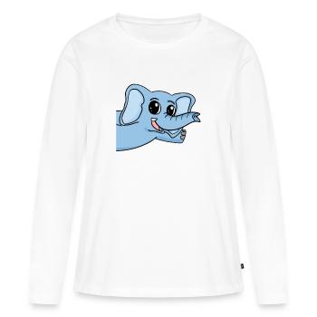 Salutation des éléphants - T-shirt manches longues Premium bio Femme - blanc - Devant - Julia (174cm)