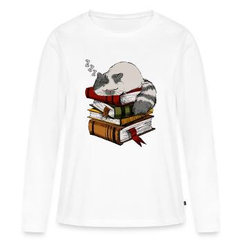 lecture, livres, étudier, lecteur - T-shirt manches longues Premium bio Femme - blanc - Devant - Julia (174cm)
