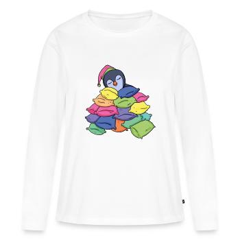 Sleeping Penguin - Women's Premium Organic Long Sleeve Shirt - white - Front - Julia (174cm)