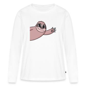 Salutation paresseuse - T-shirt manches longues Premium bio Femme - blanc - Devant - Julia (174cm)