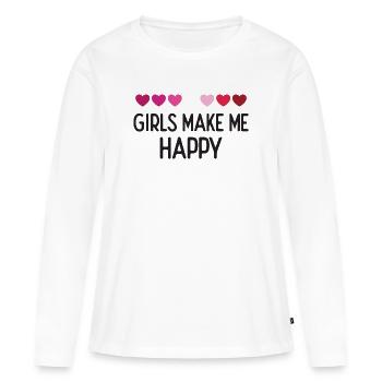 Pride Month LGBTQ - Girls Make Me Happy - Women's Premium Organic Long Sleeve Shirt - white - Front - Julia (174cm)