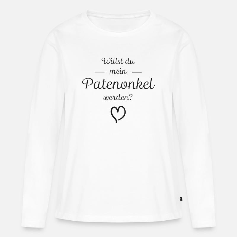Willst du mein Patenonkel werden? - Frauen Premium Bio Langarmshirt - Weiß