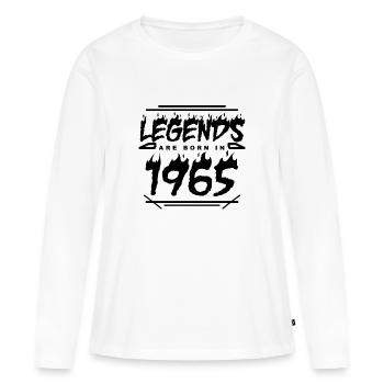 1965 - Né en 1965 - Construit en 1965 - T-shirt manches longues Premium bio Femme - blanc - Devant - Julia (174cm)