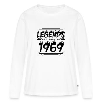 1969 - Né en 1969 - Construit en 1969 - T-shirt manches longues Premium bio Femme - blanc - Devant - Julia (174cm)