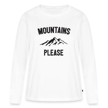Montagnes s’il vous plaît - T-shirt manches longues Premium bio Femme - blanc - Devant - Julia (174cm)