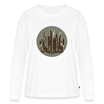 Gratte-ciel - T-shirt manches longues Premium bio Femme - blanc - Devant - Julia (174cm)