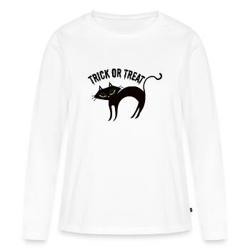 Trick or treat - T-shirt manches longues Premium bio Femme - blanc - Devant - Julia (174cm)