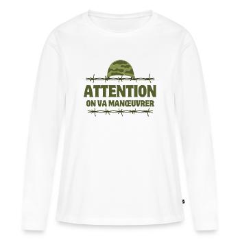 septième compagnie, militaire, militaire humour - T-shirt manches longues Premium bio Femme - blanc - Devant - Julia (174cm)