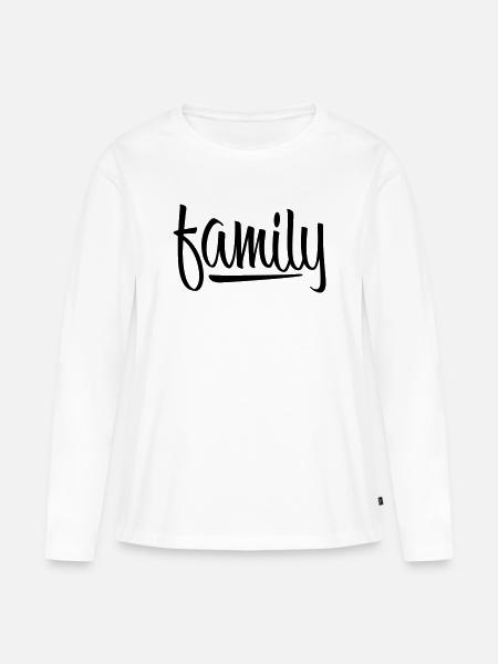 Family Cool Lettering - Frauen Premium Bio Langarmshirt - Weiß