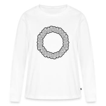 Triquetra Cercle Viking décoratif - T-shirt manches longues Premium bio Femme - blanc - Devant - Julia (174cm)
