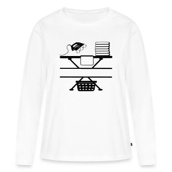 Dampfbügeleisen Paste und Textbanner - Frauen Premium Bio Langarmshirt - Weiß - Vorne - Julia (174cm)