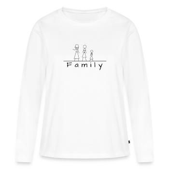 Stick figure family - Women's Premium Organic Long Sleeve Shirt - white - Front - Julia (174cm)