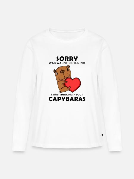 Capybara Wasserschwein Capybaras - Frauen Premium Bio Langarmshirt - Weiß