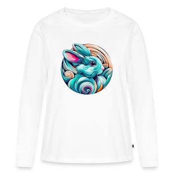 Lapin - T-shirt manches longues Premium bio Femme - blanc - Devant - Julia (174cm)
