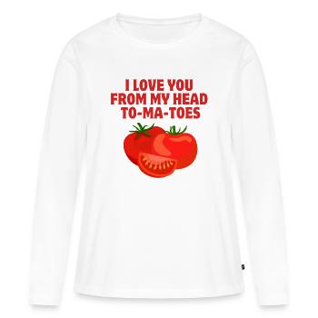 I love you, amour, tomatoes - T-shirt manches longues Premium bio Femme - blanc - Devant - Julia (174cm)