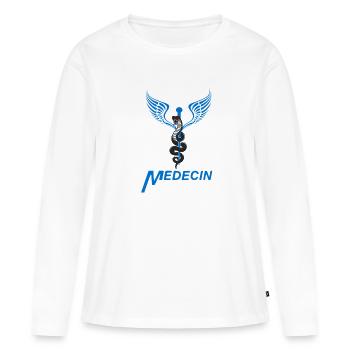 Médecin - T-shirt manches longues Premium bio Femme - blanc - Devant - Julia (174cm)
