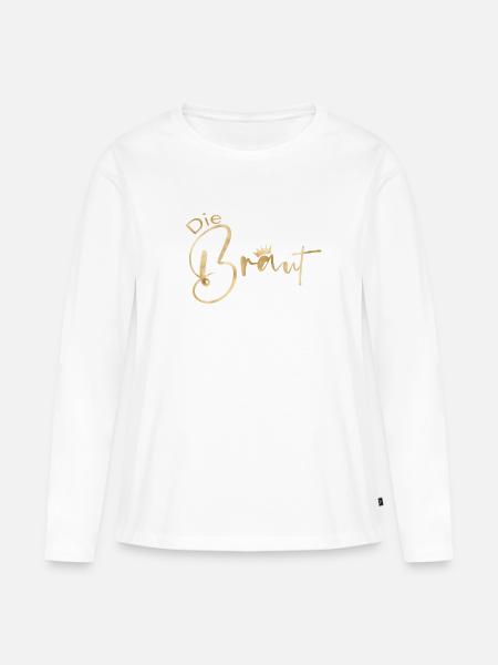Die Braut-Krone! - Frauen Premium Bio Langarmshirt - Weiß