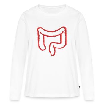 DARM ORGAN - Frauen Premium Bio Langarmshirt - Weiß - Vorne - Julia (174cm)