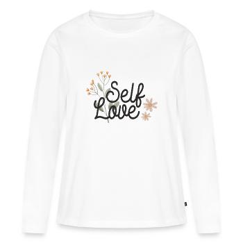 Amour de soi - T-shirt manches longues Premium bio Femme - blanc - Devant - Julia (174cm)