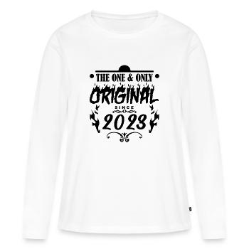 2023 - Année de construction 2023 - Année 2023 - T-shirt manches longues Premium bio Femme - blanc - Devant - Julia (174cm)