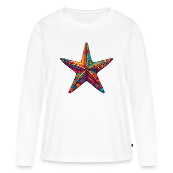 Étoile de mer - T-shirt manches longues Premium bio Femme - blanc - Devant - Julia (174cm)