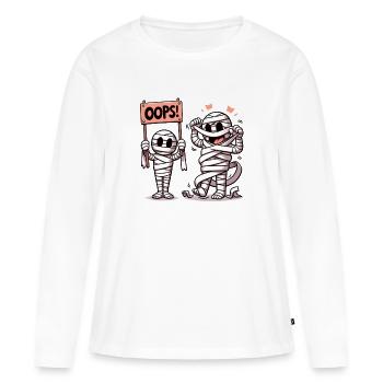 Momies chaotiques - T-shirt manches longues Premium bio Femme - blanc - Devant - Julia (174cm)
