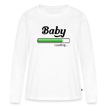 Baby loading. - T-shirt manches longues Premium bio Femme - blanc - Devant - Julia (174cm)