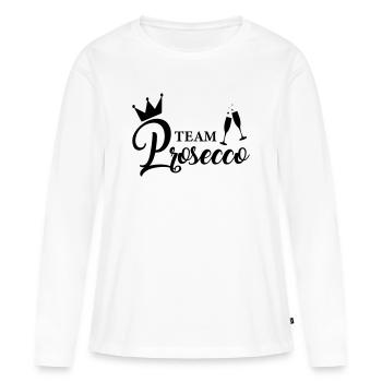 Team Prosecco! - Frauen Premium Bio Langarmshirt - Weiß - Vorne - Julia (174cm)
