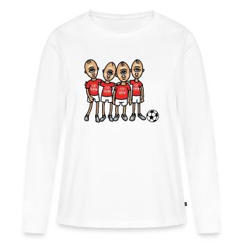 Club de football - qu’est-ce que vous regardez - T-shirt manches longues Premium bio Femme - blanc - Devant - Julia (174cm)