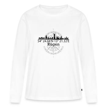 Skyline Rügen - Frauen Premium Bio Langarmshirt - Weiß - Vorne - Julia (174cm)