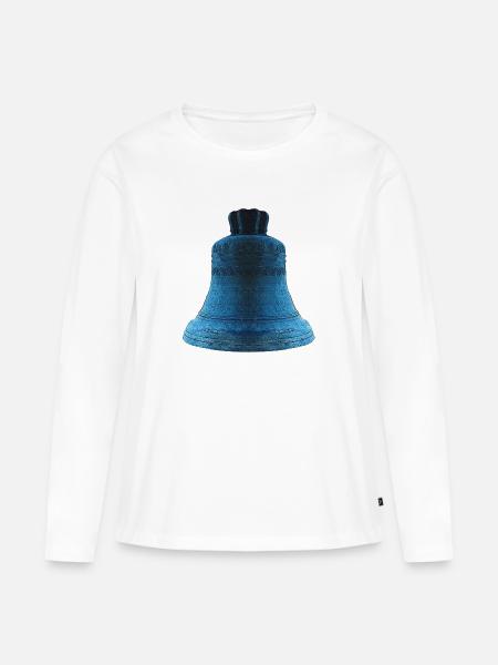 Metallglocke, schenken - Frauen Premium Bio Langarmshirt - Weiß