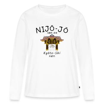 Château de Nijo-jo, villa impériale de Kyoto, Japon, dessin - T-shirt manches longues Premium bio Femme - blanc - Devant - Julia (174cm)