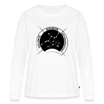 Blank design - Women's Premium Organic Long Sleeve Shirt - white - Front - Julia (174cm)