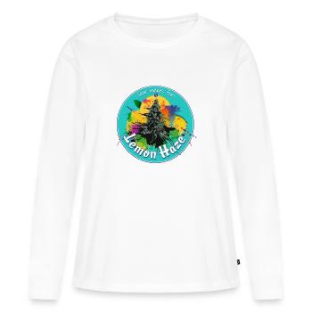 Weed Marijuana Cannabis Bud Lemon Haze - T-shirt manches longues Premium bio Femme - blanc - Devant - Julia (174cm)