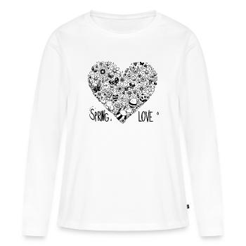 spring love - Frauen Premium Bio Langarmshirt - Weiß - Vorne - Julia (174cm)